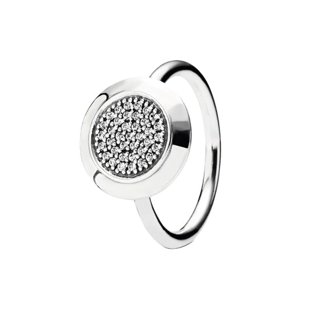 The New Silver Color Style Rings Flower Feather Beaded Heart Moon Sparkling Rings Women Europe 925 Silver Jewelry