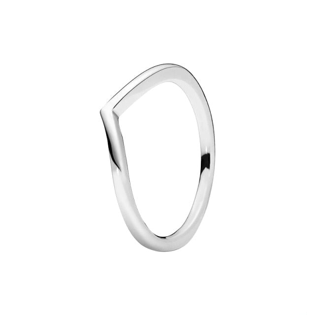 The New Silver Color Style Rings Flower Feather Beaded Heart Moon Sparkling Rings Women Europe 925 Silver Jewelry