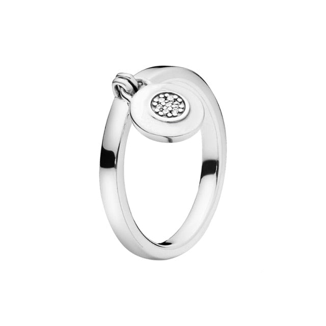 The New Silver Color Style Rings Flower Feather Beaded Heart Moon Sparkling Rings Women Europe 925 Silver Jewelry