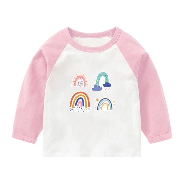 Summer Comfortable Lovely Toddler Girls Short Sleeve Cartoon Cotton T-Shirt