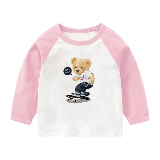 Summer Comfortable Lovely Toddler Girls Short Sleeve Cartoon Cotton T-Shirt