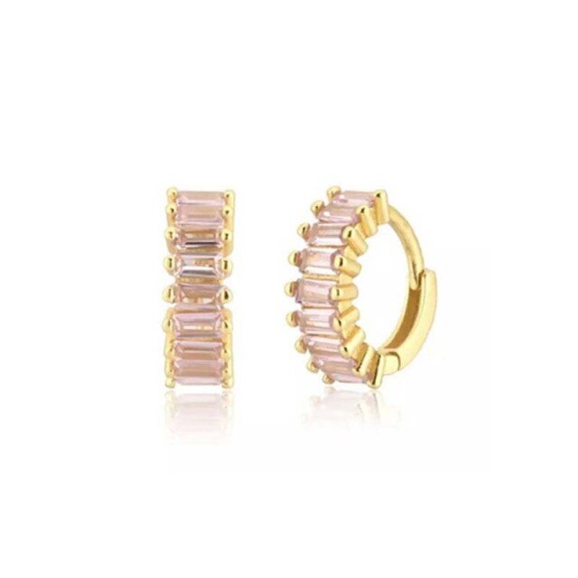 925 Sterling Silver Pink Zircon CZ Series Stud Earrings Crystal Sakura Flower Cross Bee Ear Stud Jewelry For Women Girls-Dollar Bargains Online Shopping Australia