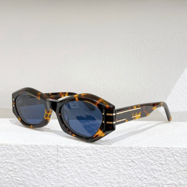 Polygonal Small Square Frame Monochrome Lens Black Sunglasses Glasses Anti-UV400