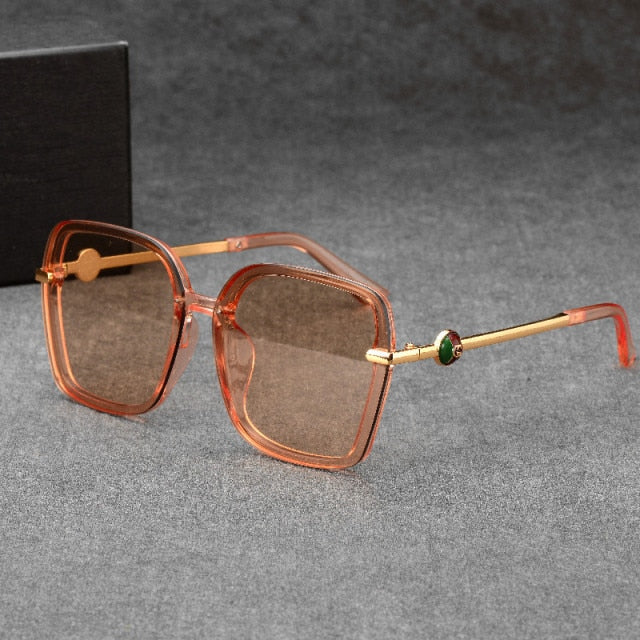 Sunglasses Women Vintage Brand Design Ladies Square Big Frame Luxury Sun Glasses Female Shades Eyewear UV400 gafas de sol mujer