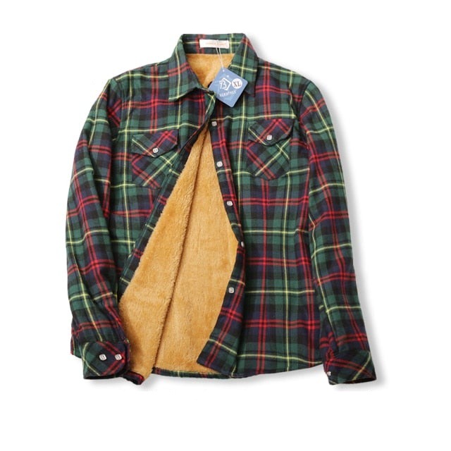 Velvet Thick Warm Plaid Shirt Female Long Sleeve Tops Winter Fleece Casual Check Blouse