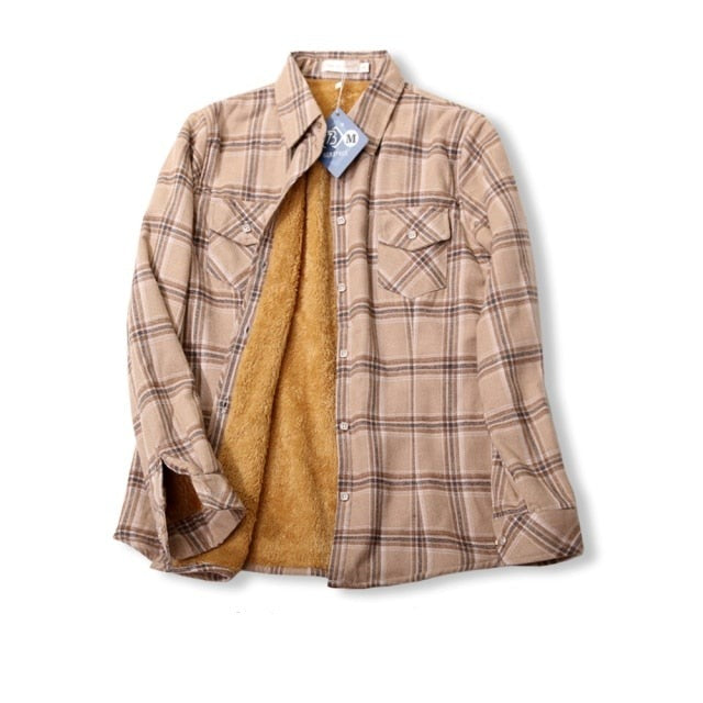 Velvet Thick Warm Plaid Shirt Female Long Sleeve Tops Winter Fleece Casual Check Blouse