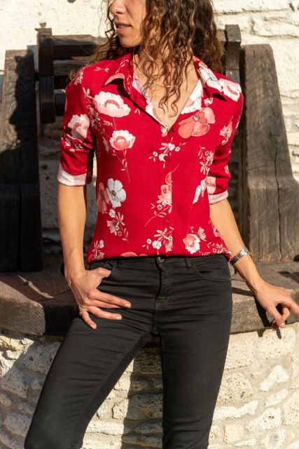 Floral Print Shirt Tops Ladies Fashion Turn-down Collar Long Sleeve Elegant Office Work Blouse Women Oversized