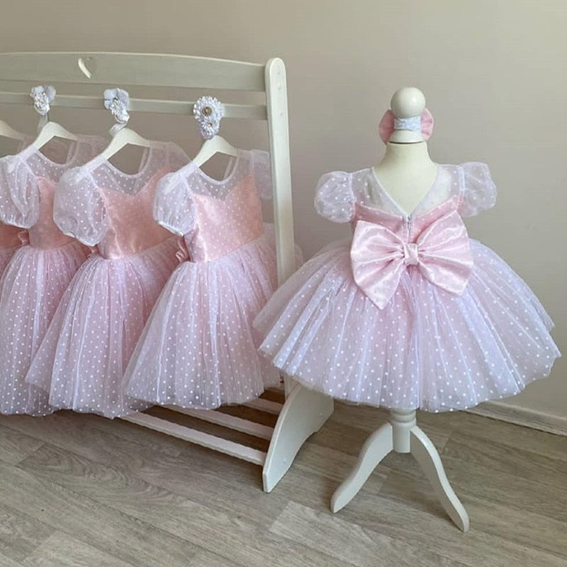 Girls Princess Kids Dresses for Girls Tutu Lace Flower Embroidered Ball Gown Baby Girls Clothes Children Wedding Party Dress