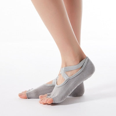Bandage Yoga Socks Anti-Slip Quick-Dry Damping Pilates Ballet Socks Good Grip For Women Cotton Socks-Dollar Bargains Online Shopping Australia