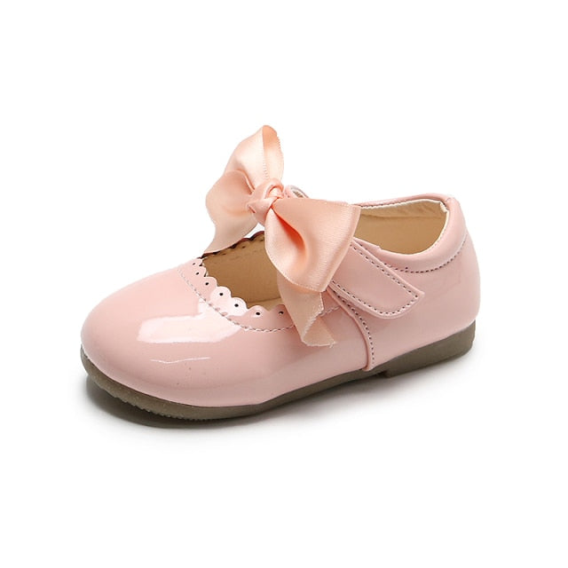 Baby Girls Shoes Cute Bow Patent Leather Princess Shoes Solid Color Kids Gilrs Dancing Shoes First Walkers SMG104-Dollar Bargains Online Shopping Australia