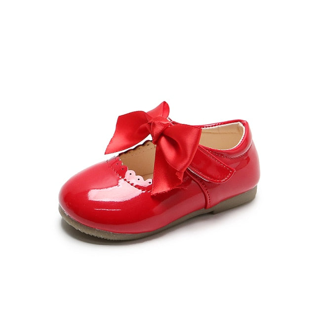 Baby Girls Shoes Cute Bow Patent Leather Princess Shoes Solid Color Kids Gilrs Dancing Shoes First Walkers SMG104-Dollar Bargains Online Shopping Australia