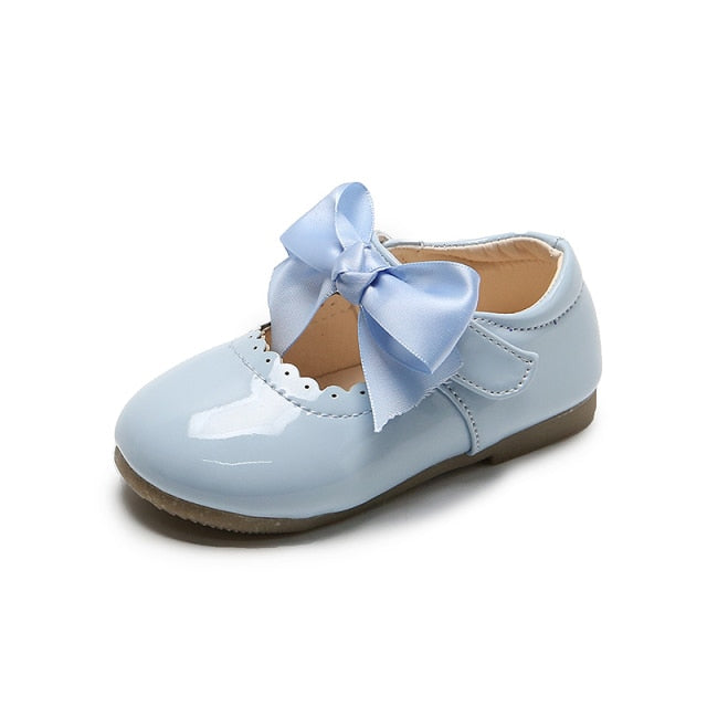 Baby Girls Shoes Cute Bow Patent Leather Princess Shoes Solid Color Kids Gilrs Dancing Shoes First Walkers SMG104-Dollar Bargains Online Shopping Australia