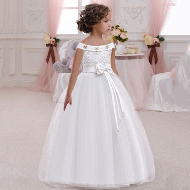 Kids Princess Dress For Girls Flower Ball Gown Baby Clothes Elegant Party Wedding Costumes Children Clothing