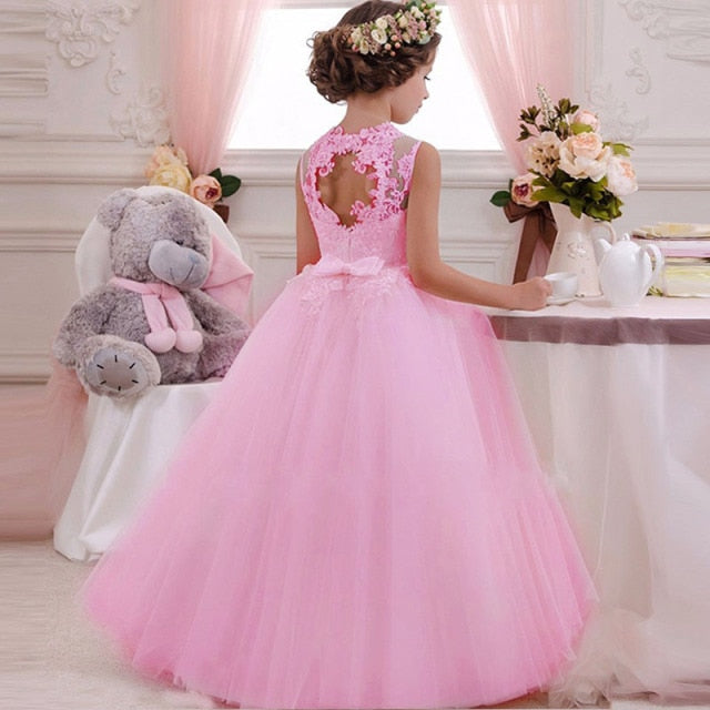 Kids Princess Dress For Girls Flower Ball Gown Baby Clothes Elegant Party Wedding Costumes Children Clothing