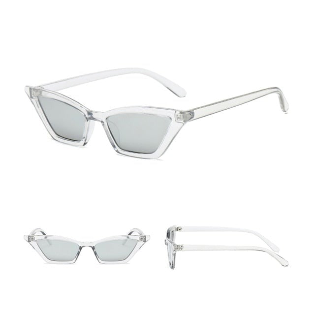 Cat Eye Sunglasses Women Mirror Black Small Triangle Sun Glasses Female Lens Shades Streetwear Eyewear Outdoor UV400-Dollar Bargains Online Shopping Australia