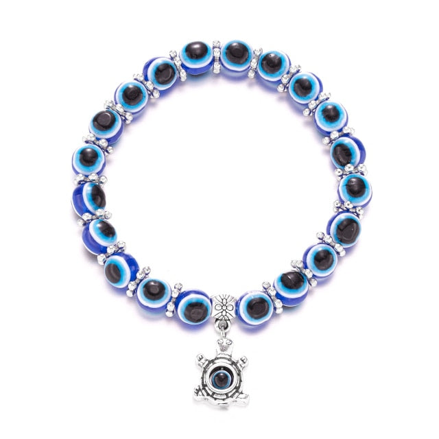 Lucky Evil Eye Bracelets Blue Evil Eye Bead Bracelet Men Women Handmade Lucky Jewelry Charm Bracelet-Dollar Bargains Online Shopping Australia