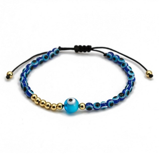 Lucky Evil Eye Bracelets Blue Evil Eye Bead Bracelet Men Women Handmade Lucky Jewelry Charm Bracelet-Dollar Bargains Online Shopping Australia