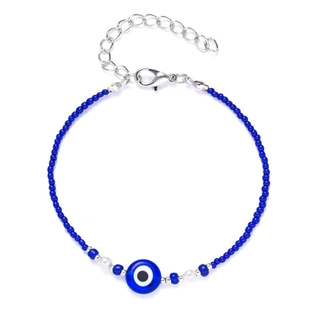 Lucky Evil Eye Bracelets Blue Evil Eye Bead Bracelet Men Women Handmade Lucky Jewelry Charm Bracelet-Dollar Bargains Online Shopping Australia