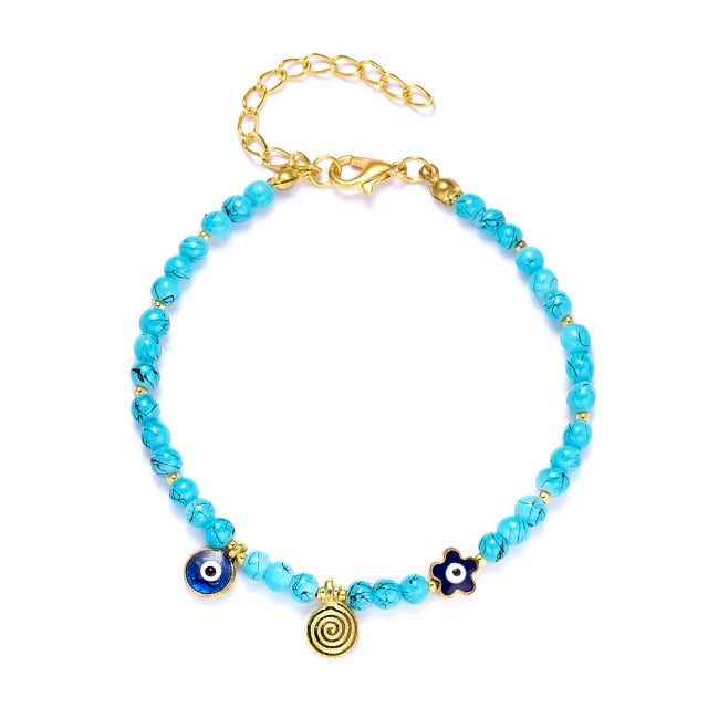 Lucky Evil Eye Bracelets Blue Evil Eye Bead Bracelet Men Women Handmade Lucky Jewelry Charm Bracelet-Dollar Bargains Online Shopping Australia