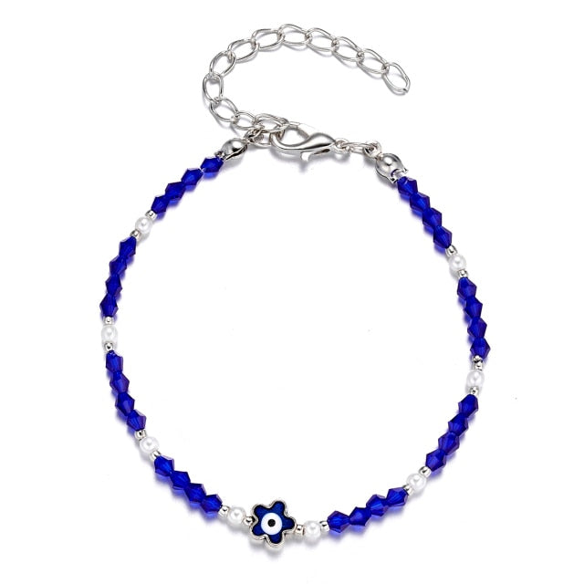 Lucky Evil Eye Bracelets Blue Evil Eye Bead Bracelet Men Women Handmade Lucky Jewelry Charm Bracelet-Dollar Bargains Online Shopping Australia