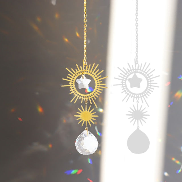 Crystal Star Hexagon Diamond Prisms Hanging Rainbow Chaser Lighting Accessories for Window Curtains Pendant Home Garden Decor-Dollar Bargains Online Shopping Australia