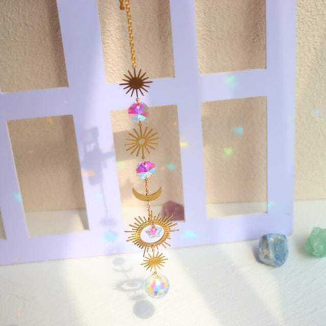 Crystal Star Hexagon Diamond Prisms Hanging Rainbow Chaser Lighting Accessories for Window Curtains Pendant Home Garden Decor-Dollar Bargains Online Shopping Australia