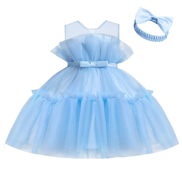 Petal Toddler Baby Girl Infant Princess Lace Tutu Dress Baby Girl Wedding Dress Kids Party Vestidos for Baby 1 Years birthday