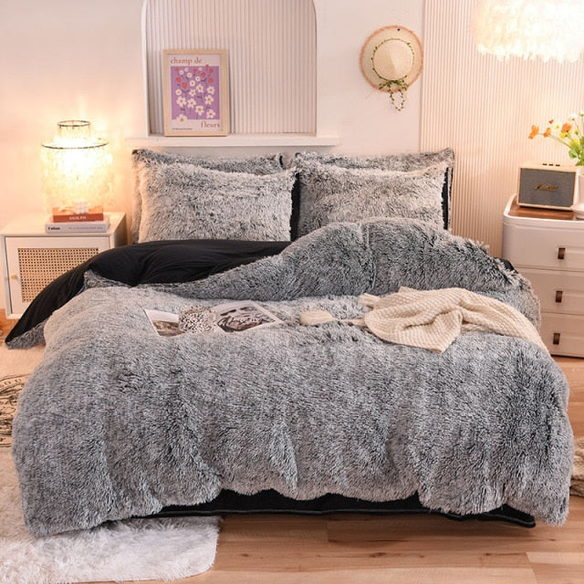 Super Shaggy Coral Fleece Warm Cozy Princess Bedding Set Mink Velvet Quilt/Duvet Cover Set Bed Comforter Blanket Pillowcases