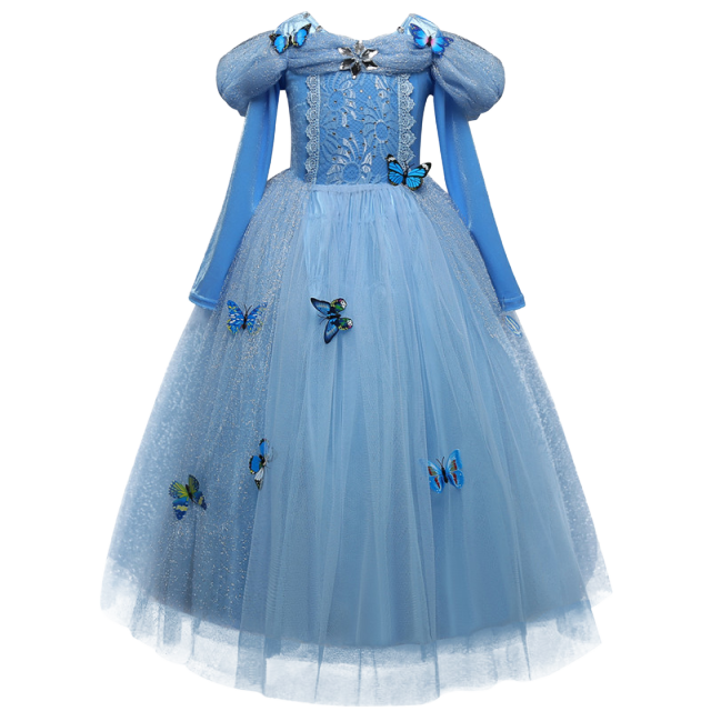 Fancy Girl Princess Dresses Beauty Belle Cosplay Costume Snow Christmas Halloween Princess Dress up Children Party Clothes