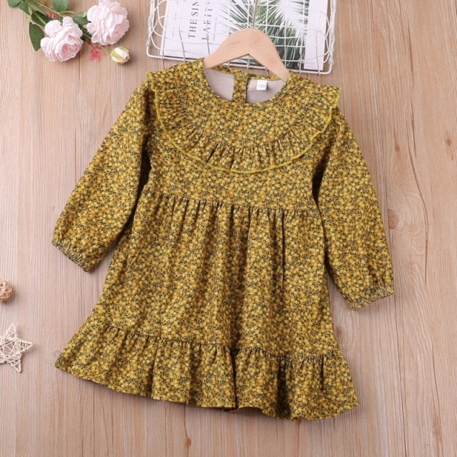 Children Clothing Dress New Lovely  Princess Dress Printing Flowers Kids Dresses Girls Dress