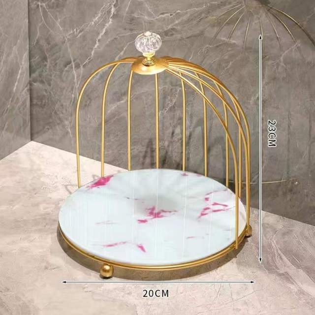Metal Bird Cage Cosmetic Storage Organizer Lipstick Perfume Skin Care Products Finishing Rack Bathroom Shelf  Accessories Gift