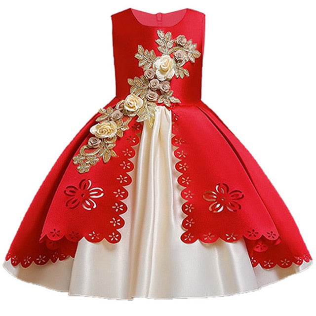 Formal Ball Gown Kids Dresses For Girls Elegant Princess Clothing Carnival Costumes Wedding Party