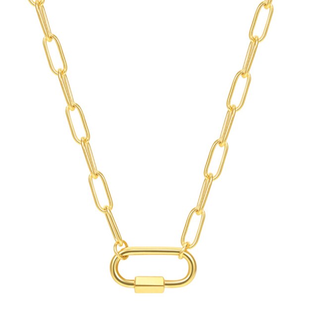 Gold Color Silver Color OT Buckle Pendant Necklaces For Women Luxury Evil Eye Charm Big Thick Chain Necklace Choker Jewelry-Dollar Bargains Online Shopping Australia