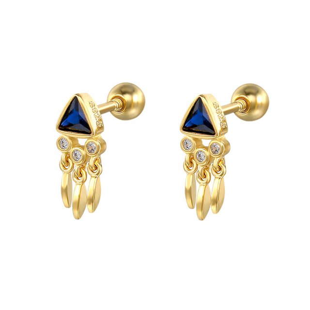 Silver Color Blue Crystal Series Hoop Earrings For Women Fashion Enamel Dripping Oil Heart Charm Piercing Party Earrings-Dollar Bargains Online Shopping Australia