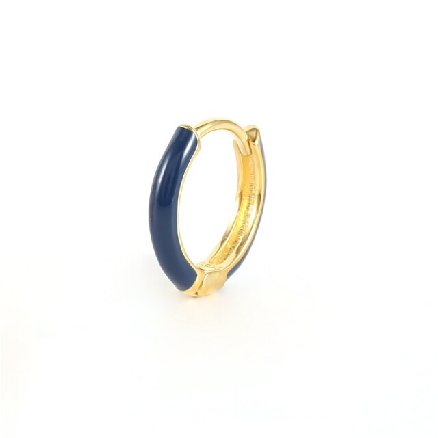 925 Sterling Silver Fashion Colored Enamel Heart Pendants Hoop Earrings For Women Cute Smiley Face Charm Drop Oil Earrings-Dollar Bargains Online Shopping Australia