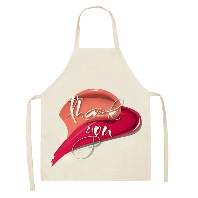 Nail Polish Lipstick Beauty Kitchen Women Apron Household Cleaning Cotton Linen Pinafore Salon Home Cooking Baking Adult BIb
