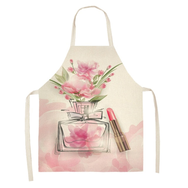 Nail Polish Lipstick Beauty Kitchen Women Apron Household Cleaning Cotton Linen Pinafore Salon Home Cooking Baking Adult BIb