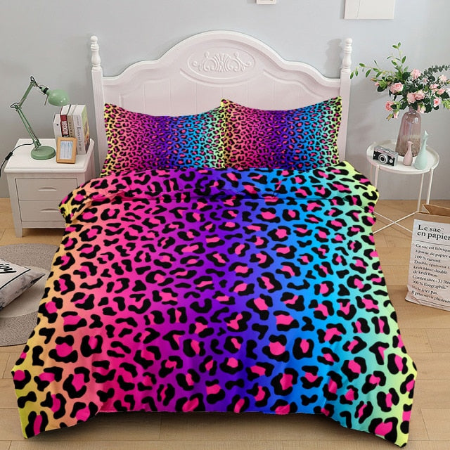 Leopard Pattern Bedding Set Single Twin Double Queen King Cal King Size Bed Linen Set