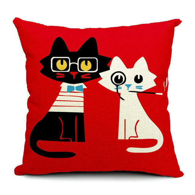 2015 Cat Style Fashion Cushion Cat Print pillow Bed Sofa Home Decorative Pillow Fundas Para Almofadas Cojines