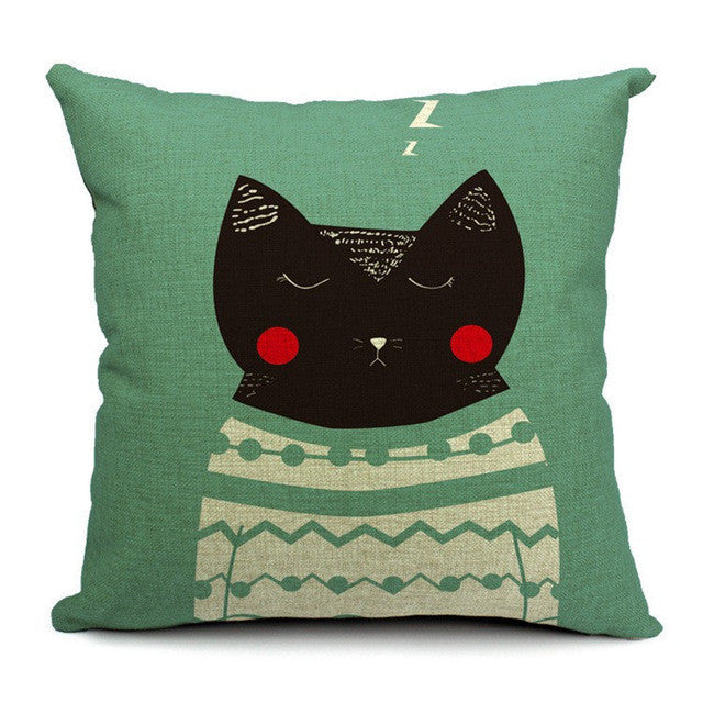 2015 Cat Style Fashion Cushion Cat Print pillow Bed Sofa Home Decorative Pillow Fundas Para Almofadas Cojines