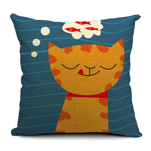 2015 Cat Style Fashion Cushion Cat Print pillow Bed Sofa Home Decorative Pillow Fundas Para Almofadas Cojines