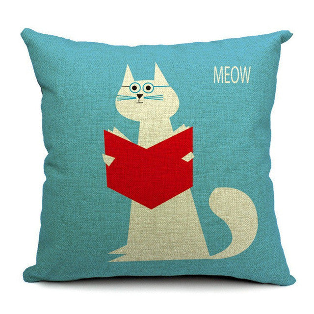 2015 Cat Style Fashion Cushion Cat Print pillow Bed Sofa Home Decorative Pillow Fundas Para Almofadas Cojines