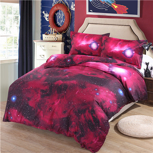 3D Nebala Outer Space Star Galaxy Bedding Set 2 or 3 or 4 pcs Polyester Cotton Duvet Cover Flat Sheet Pillowcase Queen Twin Size