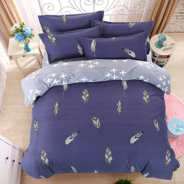 Modern style Bedding Sets Polyester Duvet Cover set Bed Sheet Pillowcase Twin Full Queen size King Super Soft 4Pcs /3 Pcs