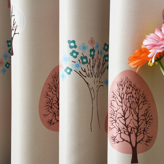 Elegant Kids Room Curtains Cartoon Tree Design Window Curtains for Children Baby Girl Boy Gift