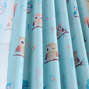 2015 cartoon owl shade blinds finished window blackout curtains for children kids bedroom windows treatments fabric