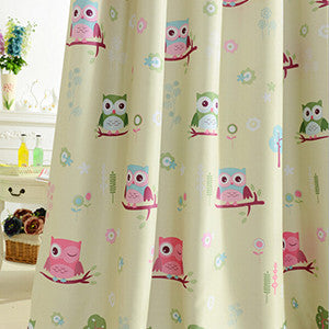 2015 cartoon owl shade blinds finished window blackout curtains for children kids bedroom windows treatments fabric