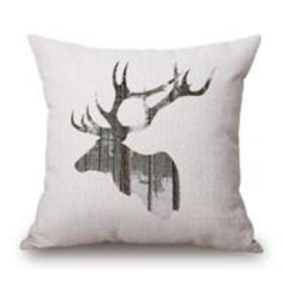 Modern Simple Pillow Case Wild Animal Elk Pattern Hunt Club Cotton Linen Chair Square Waist Throw Pillow Cover Home Textile