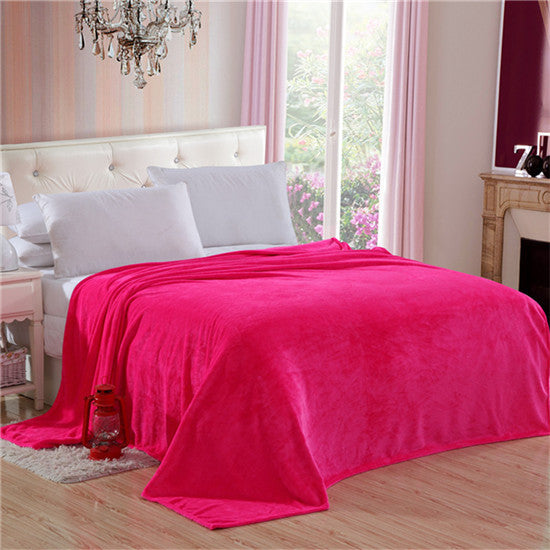 Home textile fleece blanket summer solid color super warm soft blankets throw on sofa/bed/ travel plaids bedspreads sheets