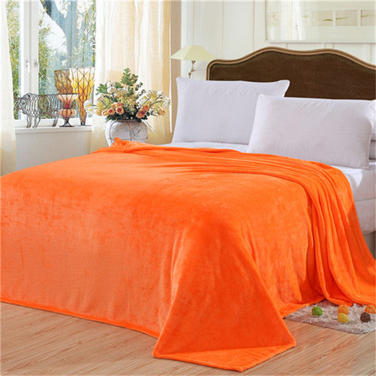 Home textile fleece blanket summer solid color super warm soft blankets throw on sofa/bed/ travel plaids bedspreads sheets